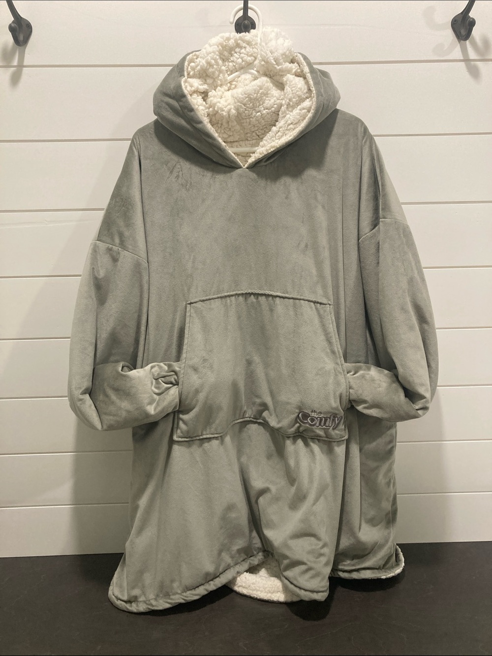 The Comfy Original Oversized Wearable Blanket Hoodie-Greenish/Gray-One Size-GUC